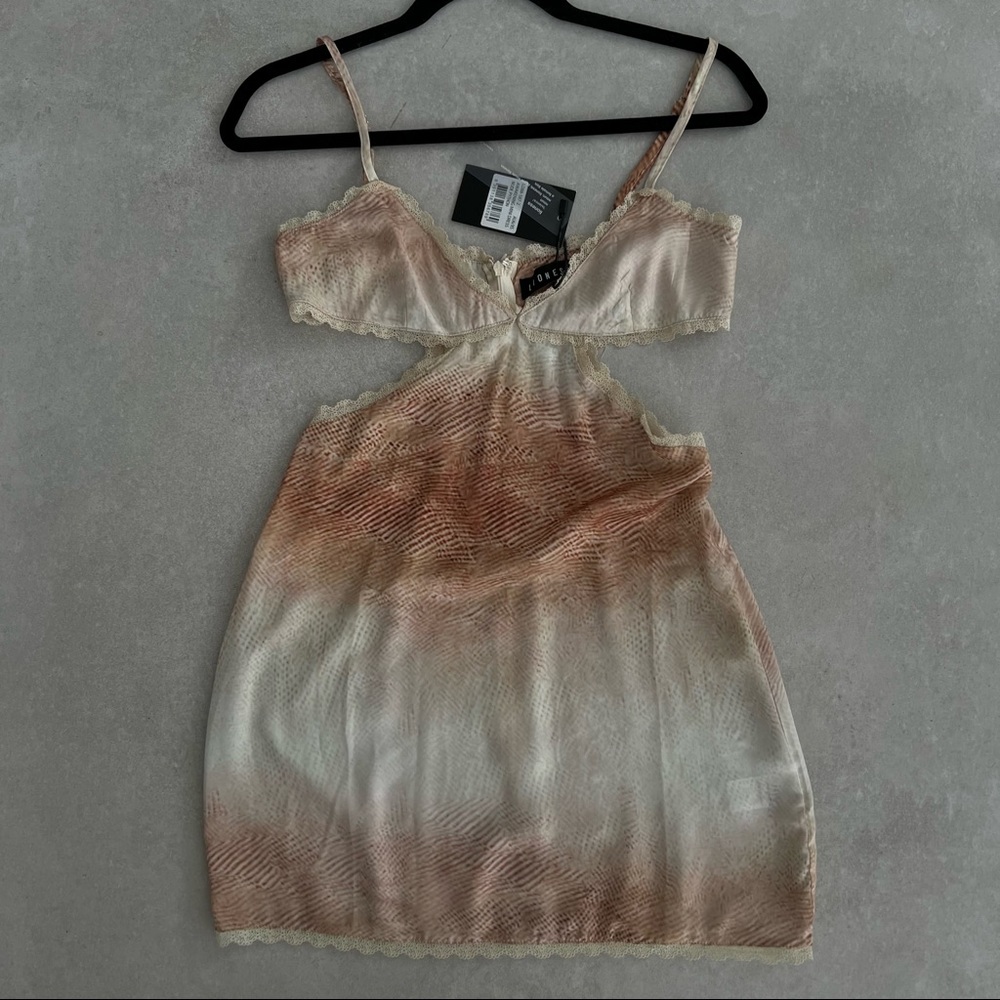 Lioness Cream Satin Mini Slip Dress - Picture 11 of 12